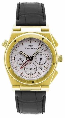 IWC Ingenieur Mecaquartz Chronograph Alarm Yellow Gold / White / Strap IW3815-07 (IW381507)